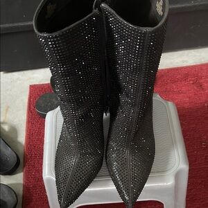 Cape Robbin Black Rhinestone Heeled Boots